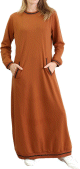 Robe style sportswear avec poches de couleur Rouille
