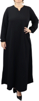 Robe casual longue evasee Grande Taille pour femme - Couleur Noir