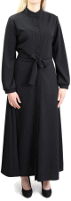 Robe chemise entierement boutonnee avec ceinture - Couleur Noir - Marque Amelis pour femme