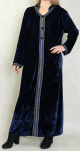 Robe Djellaba longue avec capuche pour femme (Automne Hiver) - Couleur Bleu marine