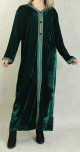 Robe Djellaba longue avec capuche pour femme (Automne Hiver) - Couleur Vert fonce