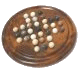 Jeux solitaire petit format en bois de thuya avec billes en marbre